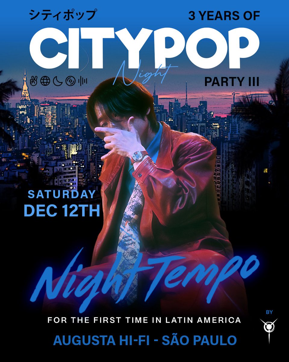 nighttempo's tweet photo. Surprise🇧🇷 I'm really really going to Brazil this December!!!! Sou muito grato pelo apoio que vocês tem me dado há tanto tempo. Vou levar muito amor de Tóquio para você💞
Tickets go on sale on July 10th! https://t.co/Y10xynKBwR
