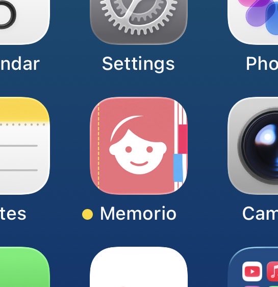 MemorioApp's tweet photo. ひと手帳メモリオのアイコンの色をテーマに合わせて変えられるようになります。いまAppleの審査待ちです。 https://t.co/j9RqO9vaGc