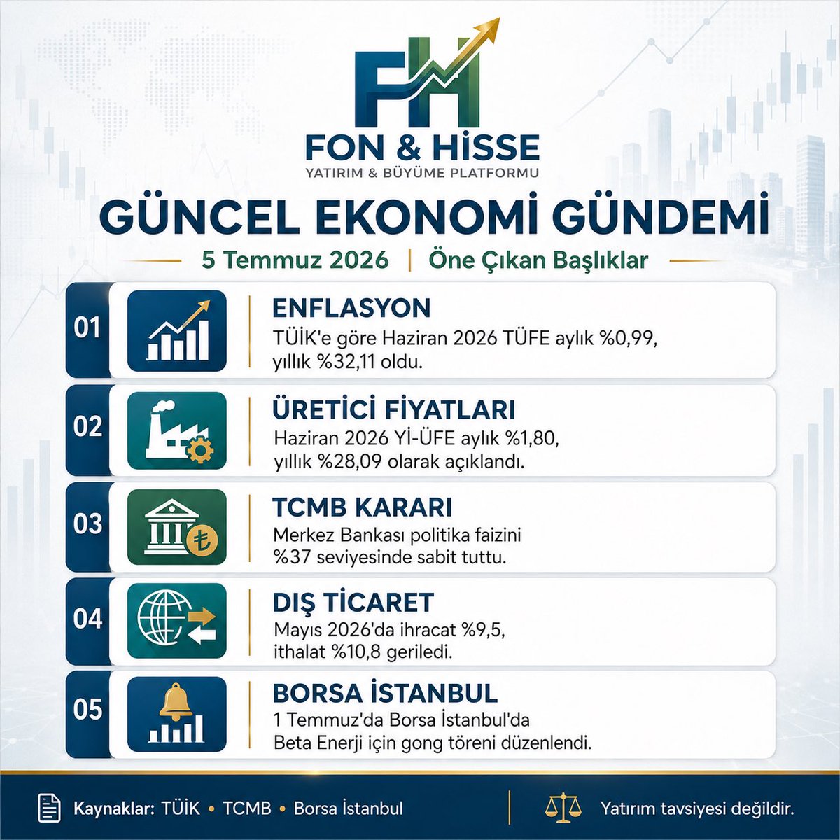 FonveHisse's tweet photo. 5 Temmuz 2026 / Öne çıkan haberler https://t.co/dwHWfmCOGg