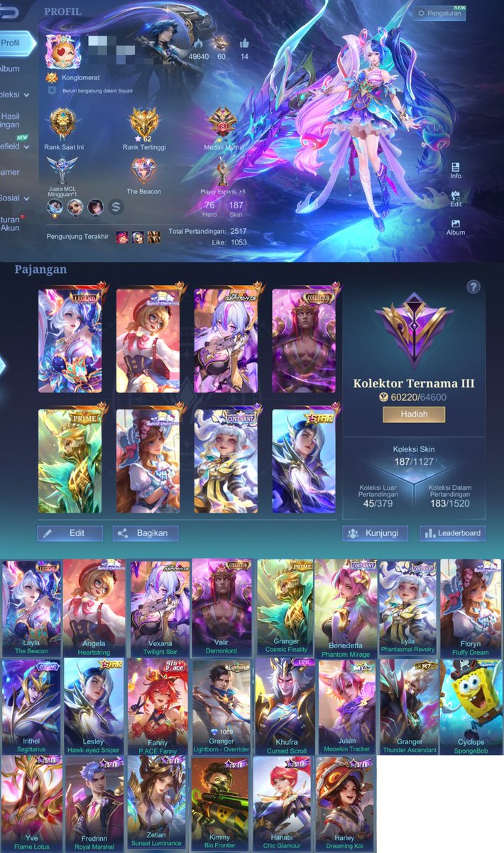 bykairo_'s tweet photo. WTS AKUN ML

ੈ♡˳ Account Details ˳♡༄

1. legend (layla) , covenant (lylia, benedetta),  aspirant (vexana), sanrio (flo, angela), collector (valir) (odette), zodiac (irithel), dll cek spek

⊹ Take sgmail fresh
⊹ Allkos https://t.co/hL9pNqUKhg