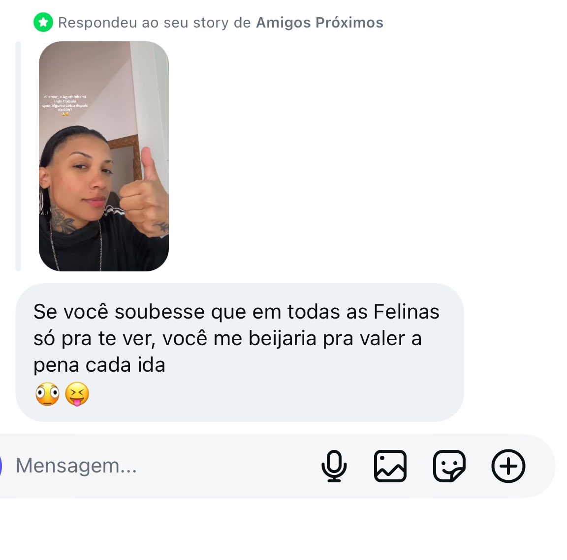 agathxzz's tweet photo. o storie e as respostas são demais pra mim
choro de rir https://t.co/PWhTpitHXo