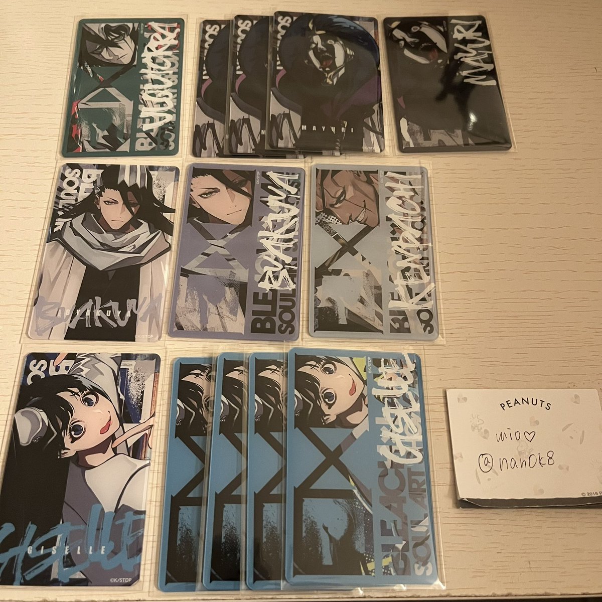 nan0k8's tweet photo. 【交換 買取 譲渡】BLEACH×LAM アクリルカードコレクションB.C

譲 ウルキオラ、マユリ、白哉、剣八、ジゼル
求 卯ノ花（アップ）1枚、浦原、一護または定価＋送料

初回お取引時🔗必読
郵送または都内手渡し（JR線改札内希望）
身内分取引 https://t.co/Cm0DSuiooa
