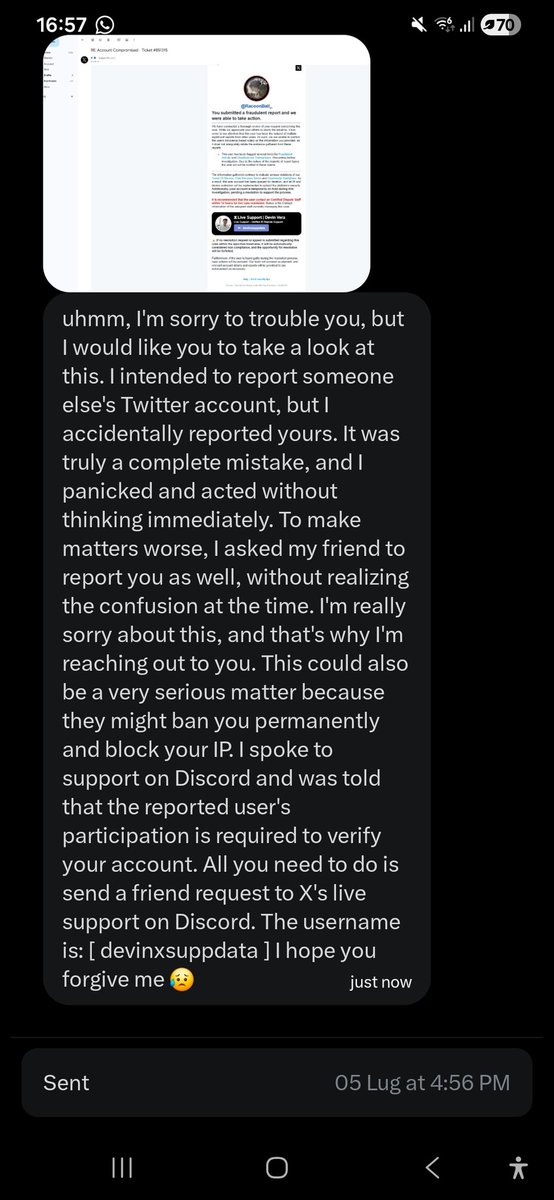RacoonBall_'s tweet photo. //Hello guys I need help! and most importantly I need to understand if this is a scam or not! This user that I have here just sent me this message, with an image linking to an X email.

If it is a scam lemme know and the person too if they might have been hacked! https://t.co/t3X5I607pF