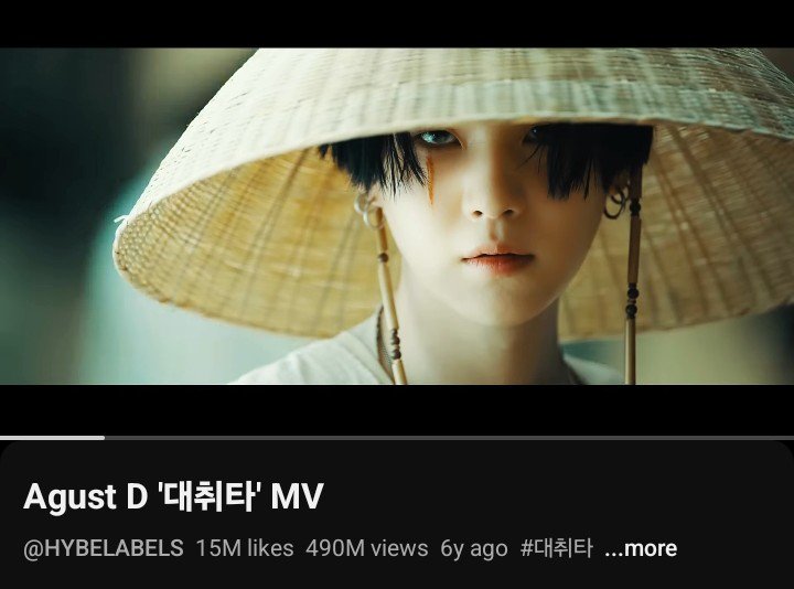 btschartpulse's tweet photo. "Daechwita" by #AgustD MV has surpassed 490 MILLION views on YouTube https://t.co/GFT4MXOmyO