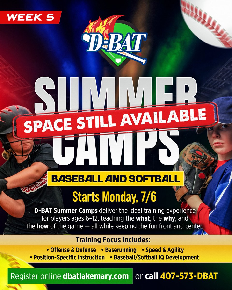 lake_bat's tweet photo. Week 5 of our D-BAT ⚾️🥎 Summer Camp starts tomorrow. https://t.co/uy37H2F0yR