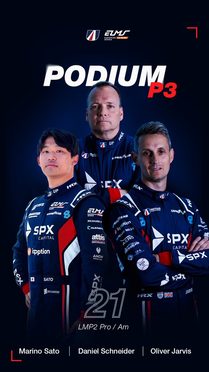 UnitedAutosport's tweet photo. DOUBLE PODIUM AT THE FOUR HOURS OF IMOLA 🤩👏🇮🇹

The United Autosports LMP2 duo finish the third race of the season on the podium! 

With Hanley, Saucy and Peebles taking P2 overall. Followed by Schneider, Sato and Jarvis in the #21 LMP2 ProAm taking P3 in class.

#BeUnited #ELMS #4Imola