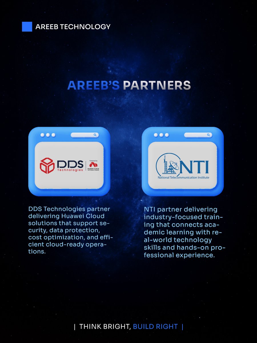 areeb_tech's tweet photo. Strong partnerships build stronger solutions.

Through our partners across technology, cloud, education, and enterprise services, Areeb Technology continues to expand its capabilities and deliver greater value to businesses.

Think Bright, Build Right. https://t.co/fTRRYIx9He