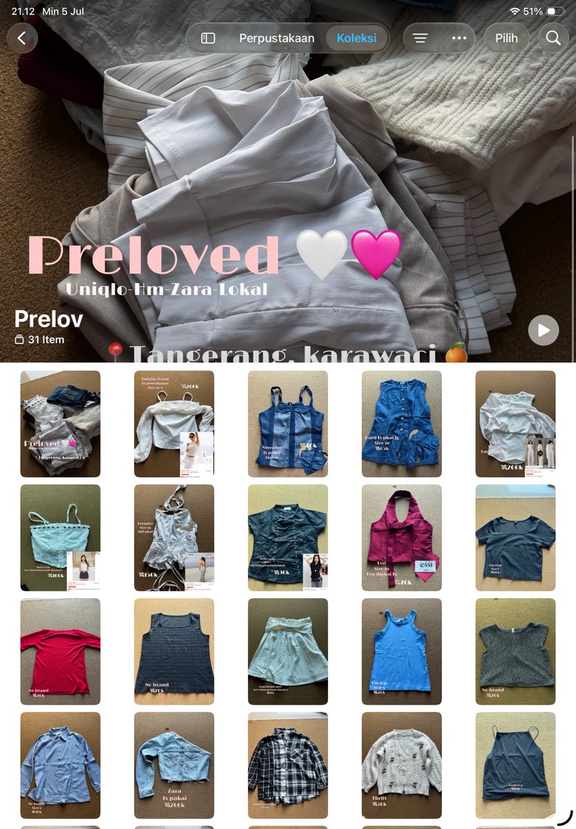 shyashaaa's tweet photo. Wts preloved
Pemakaian pribadi
Banyak yang baru sekali pake doang😭🙏🏻
Kondisi 90%
📍Tangerang, karawaci
🍊bisa oyen
Brand-non brand
Zara - brand lokal - non brand - thrift
Start 💸 15k-200k
Dm aja ya https://t.co/7KSYeOGJTF