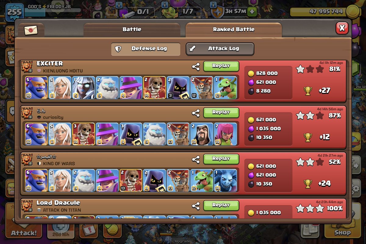 FreddyJr_coc's tweet photo. I'm back at Legend 1, 28/30 ⭐⭐⭐
CC: 2 Ice Golems and 25 Archers
Base Top: https://t.co/cLHHuEuNFD https://t.co/p5Nw8PvZFR