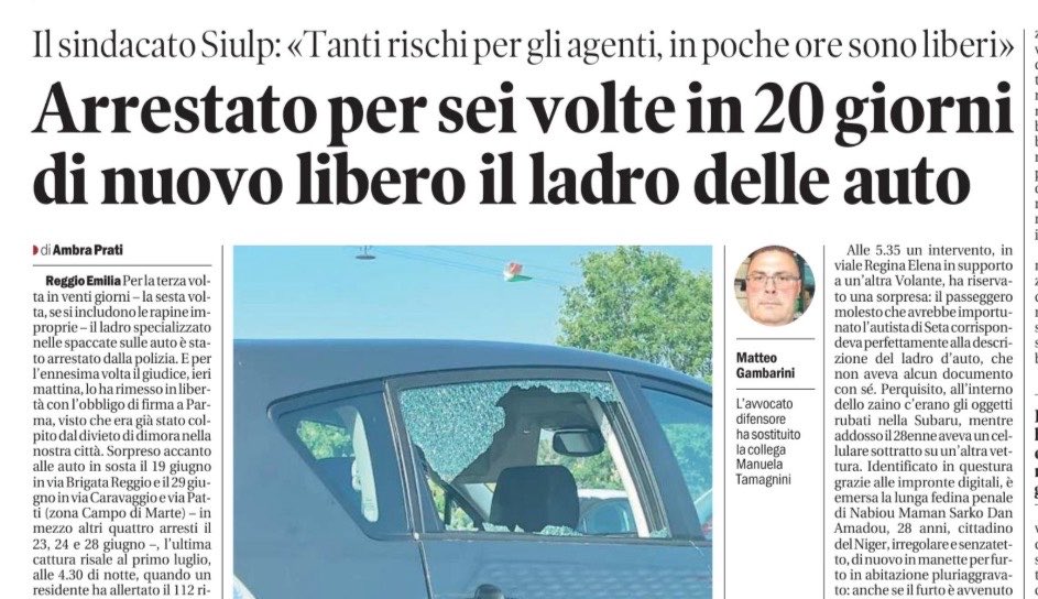 dottorbarbieri's tweet photo. l'Italia riparte con ladri arrestati 6 volte in 20 giorni e nuovamente liberi, @fdragoni ? https://t.co/dIdFePY7lw