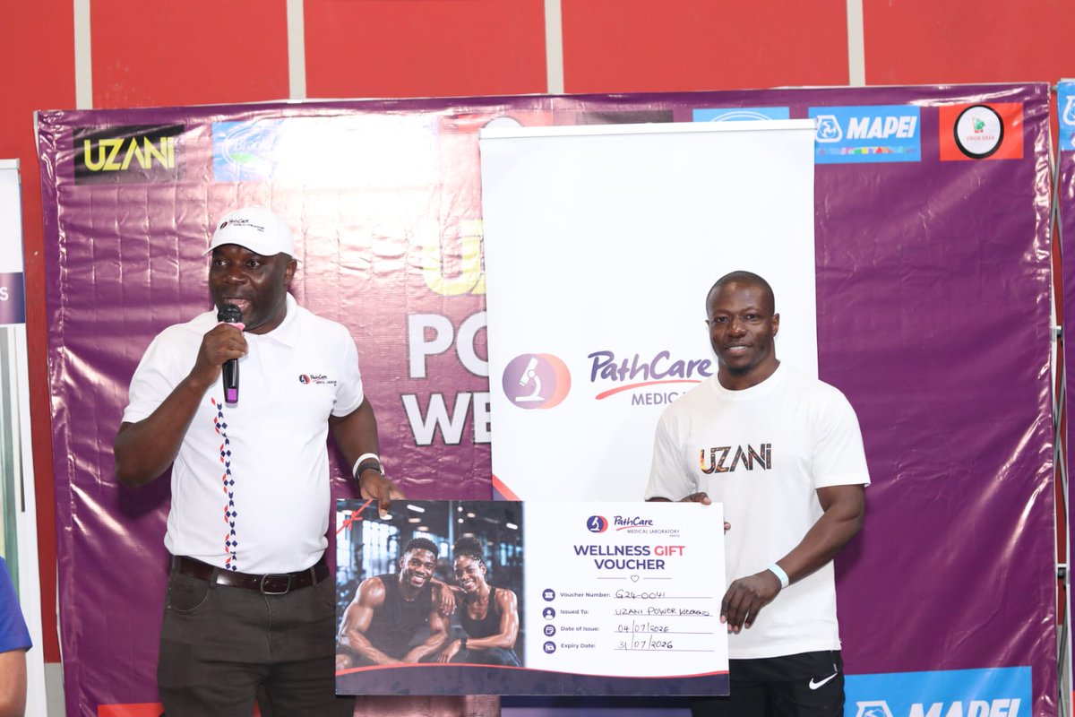 PathcareKenya's tweet photo. Congratulations, Shabra Katende! 🎉💪

Congratulations to Shabra Katende, the lucky winner of our PathCare Gym2Lab Wellness Voucher at Uzani Power Weekend VIII! 🥳

We hope this voucher helps you take your fitness journey to the next level with science-backed wellness insights designed to help you train smarter, recover better and perform at your best.

Thank you to everyone who visited the PathCare booth and participated in our giveaway. Stay tuned for more exciting Gym2Lab activations, partnerships and giveaways!

💪 Train Hard. Check Smarter.

#Gym2Lab #PathCareKenya #Congratulations #Winner #UzaniPowerWeekend #TrainSmarter #SportsWellness #PerformanceStartsWithin