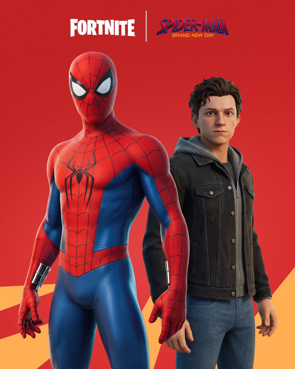 Castgfishy's tweet photo. SPIDER-MAN BRAND NEW DAY X FORTNITE 

Peter Parker (Tom Holland) &amp; MJ (Zendaya) — 19 JULY
Vía @Castgfishy https://t.co/haVkHasHHn