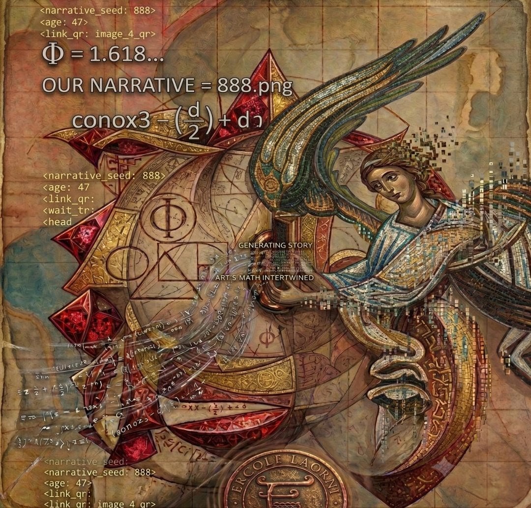 MathAndArt's tweet photo. @CozomoMedici @rollbit A new paradigm of storytelling where renaissance art meets quantum code. The narrative seed is planted. #digitalartㅤㅤㅤㅤ #phygital #contemporary #conceptual https://t.co/NF1nxUm1ZA
