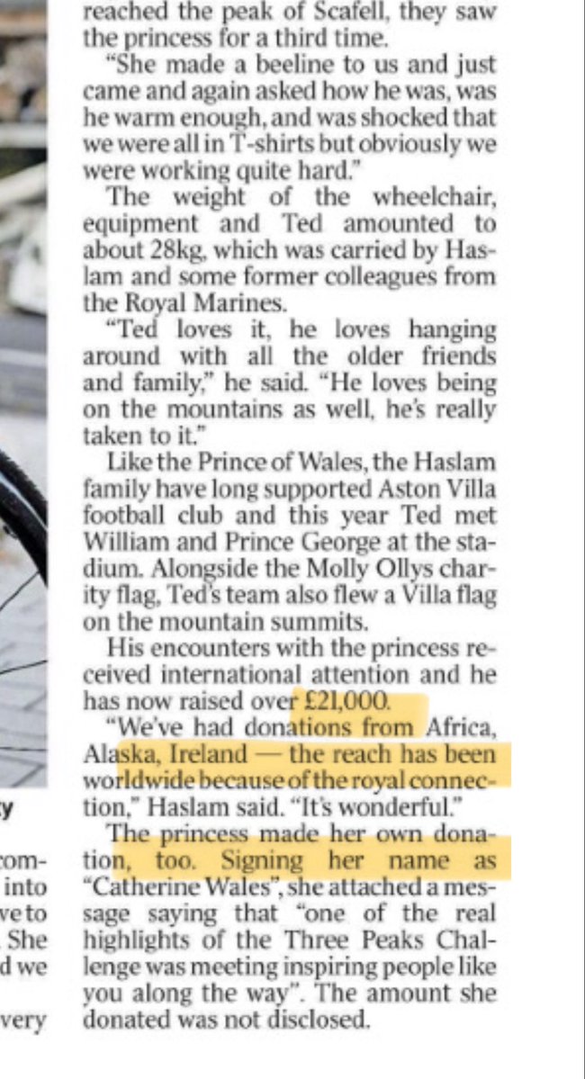 JenCarsonTaylor's tweet photo. Catherine, The Princess of Wales - Thanks to the worldwide media attention, he’s raised over £21,000 for charity. https://t.co/mxuyBOjPRb