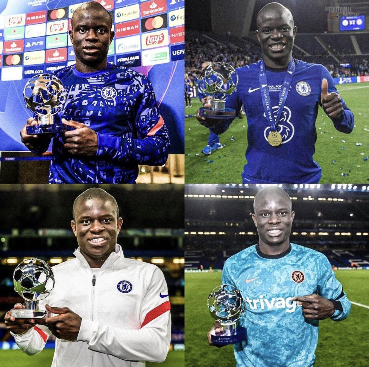 Engr_Hamzee's tweet photo. N'golo Kante is the first to win 4 consecutive UCL Man of the match award in it's history. https://t.co/4JvMW5GYzD