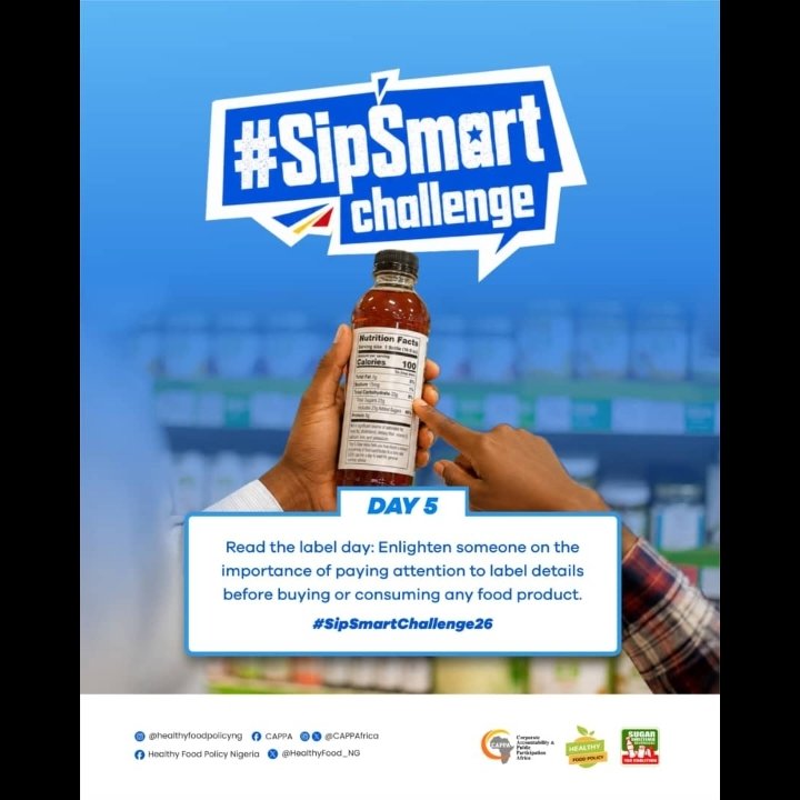 Abubaka1210's tweet photo. Day 5๏ธโฃ of the #SipSmartChallenge26! ๐
Before you buy, take a moment to read the label. Small details can make a big difference to your health.
#SSBTaxSaves #ReadTheLabel https://t.co/NqvTMt2c1m