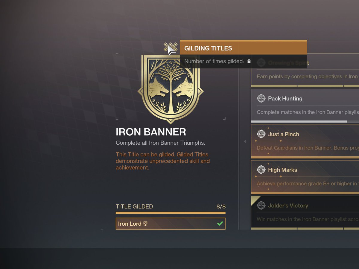 paolonablo's tweet photo. Most likely my final Iron Banner gilding, it was fun while it lasted🫡 https://t.co/IITMOcf6pM