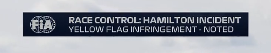 blog_formula1's tweet photo. ATENÇÃO: INCIDENTE DE HAMILTON - INFRAÇÃO SOB BANDEIRA AMARELA - ANOTADO https://t.co/4X8Qmiq48M