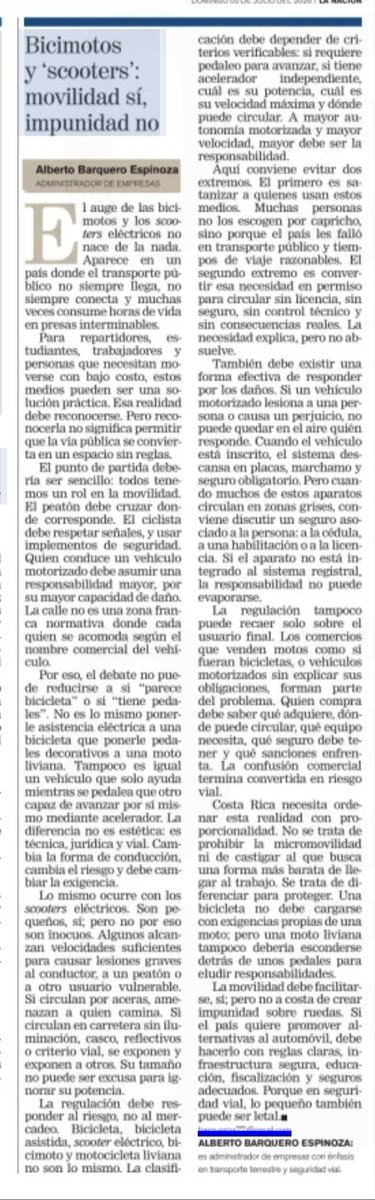 barqueroa77's tweet photo. La micromovilidad puede ser una solución ante presas y transporte público deficiente, pero no debe convertirse en impunidad sobre ruedas.

Reglas claras, seguros, fiscalización e infraestructura segura.

https://t.co/lQAzpO2iiG⁠� https://t.co/INTzePQKBK