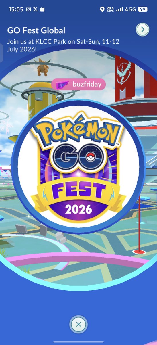 GaryGor98's tweet photo. Go Fest Global @ KLCC Park Malaysia
See you guys at KLCC! 
Good luck and have fun out there! 
#pokemongo #pokemon #gofest2026 #niantic #klccpark #pokemongofriends https://t.co/Btx4pnSxUg