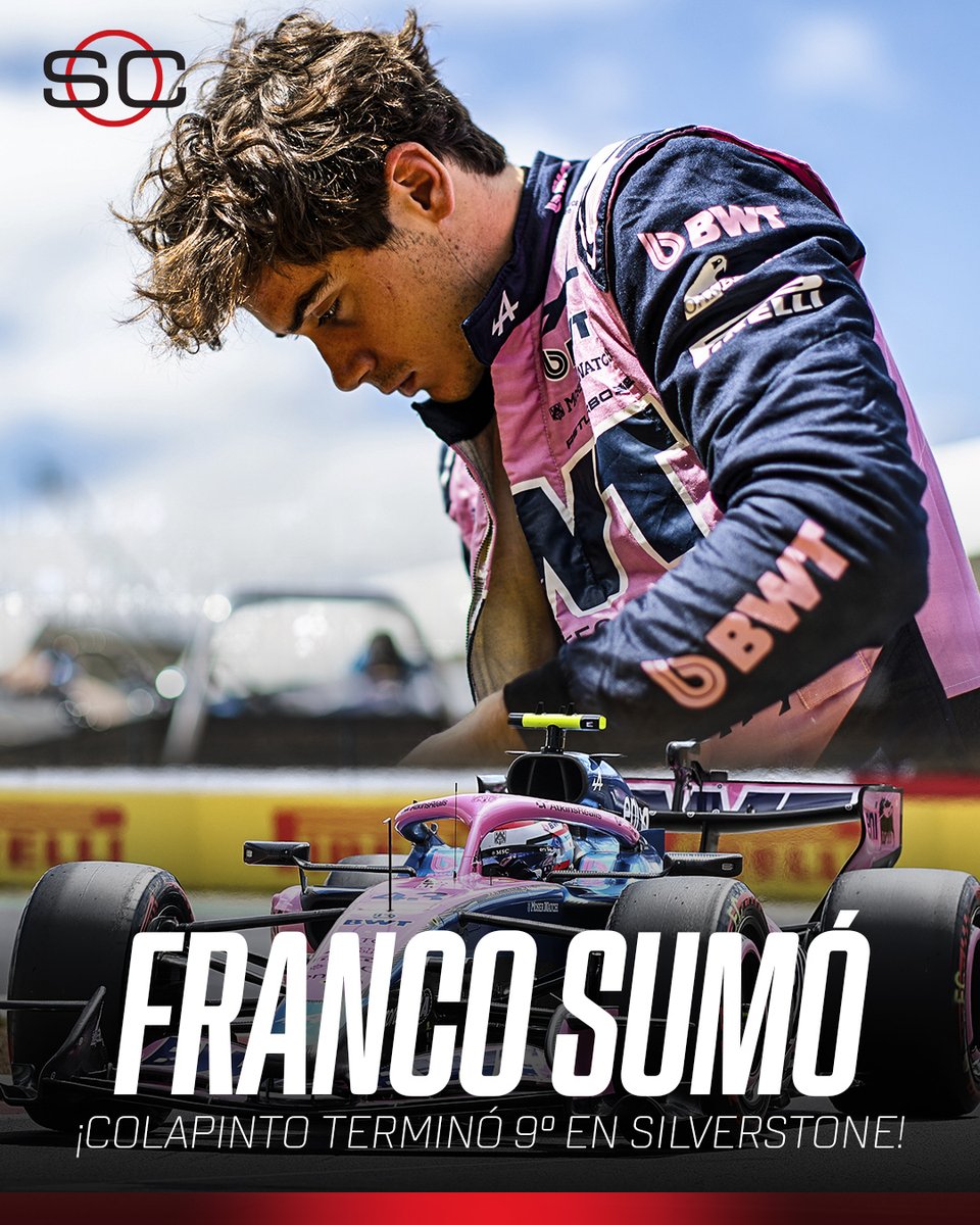 SC_ESPN's tweet photo. ¡¡DE LARGAR 19° A SUMAR PUNTOS!! FRANCO COLAPINTO HIZO UN CARRERÓN Y TERMINÓ 9° EN SILVERSTONE.

🇫🇷 GASLY QUEDÓ 10°

📺 #BritishGP | Toda la temporada de #F1 por #DisneyPlus Plan Premium https://t.co/0cowABIMhL