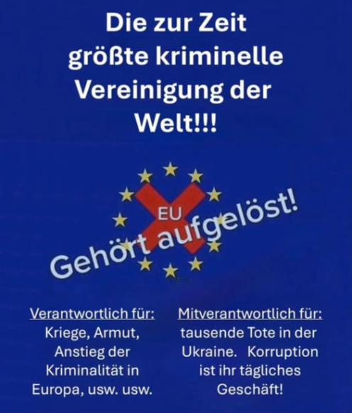 silverfrau's tweet photo. Eine Drecksorganisation die uns in einen Krieg treiben will, unsere Kultur verfremden will, Krankes und 🤮Perverses uns als "Normalität" verkaufen will! https://t.co/qCssCTssTg