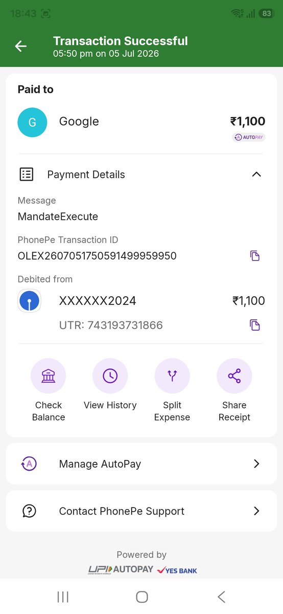 AkashRa22563663's tweet photo. @Support @X 
Paid ₹1,100 for @TweetyFades subscription PhonePe.
Transaction ID: OLEX2607051750591499959950
Payment went through but still seeing “Subscribe to unlock” on every post.
Please fix this urgently. Screenshots and receipt attached
@elonmusk https://t.co/roLgMyHa07