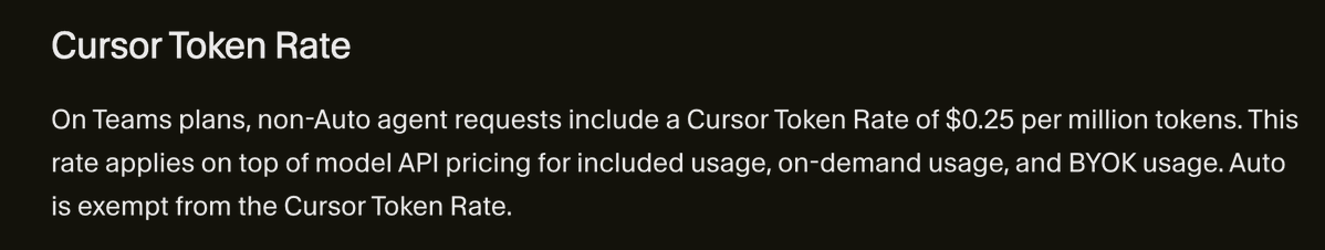 davidsum's tweet photo. Given how popular Cursor is in companies, no one mentions that the team and enterprise plans charge an extra usage‑based fee per million tokens, regardless of token type. The cheaper the model, the higher the fee relative to the base cost.

Based on my own enterprise billing data, using GLM 5.2 High is ~60 % more expensive on a team/enterprise plan after this fee.