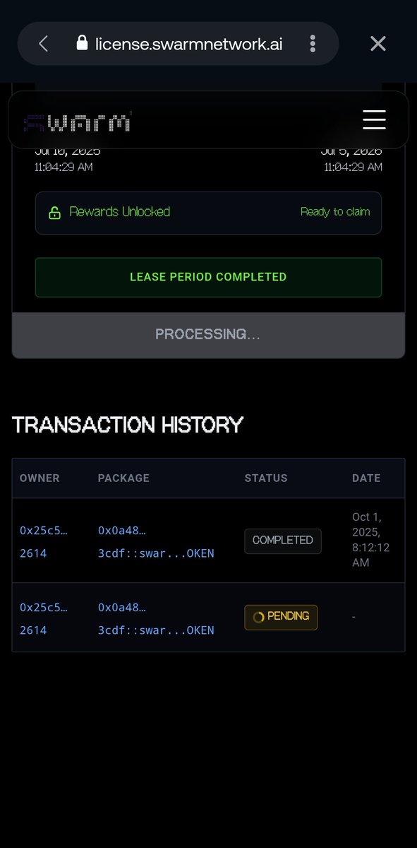 Dwarf7777's tweet photo. @GetSwarmed Why I can't claim my lease rewards? https://t.co/16nSR4MieV