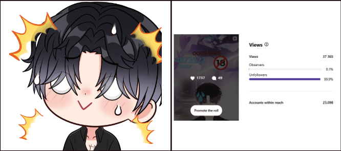 herakaze's tweet photo. Still trying to process this... 🤯

Same video: YouTube gave me 45 views, but Instagram absolutely blew up with 37.3k views!

As a VTuber who barely touches IG, it was such a nice surprise! https://t.co/sng3jZbnSj