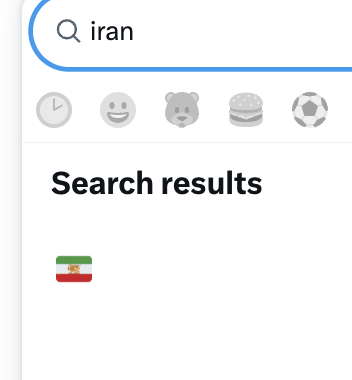ggreenwald's tweet photo. Yes, @nikitabier removed the worldwide officially recognized flag of Iran as an X emoji, and replaced it with the regime-change flag (which hasn't been Iran's flag since the Shah's dictatorship), when Israel said regime change was its goal in Iran.

More censorship for Israel.🇮🇱 https://t.co/1TYzfk6Lq5