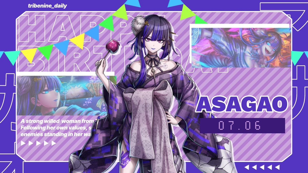 tribenine_daily's tweet photo. 🎂Happy Birthday🎂

07.06 (NNT) -  Happy birthday to the beautiful yet ferocious sword wielding lady from Taito City! Happy birthday, Asagao! 🪻 https://t.co/anpNzuQU8A