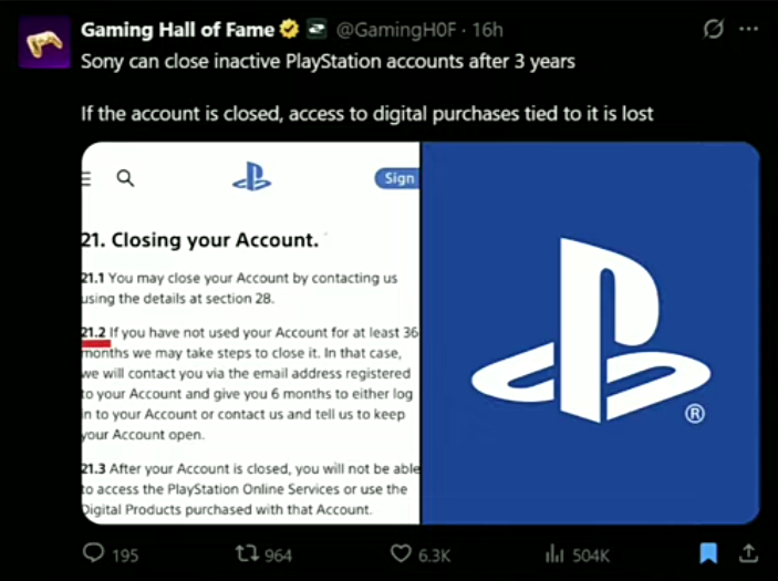 rollingnachos40's tweet photo. We need to talk about this it cant go unignored gaming is dying as we speak and its because of new found greed. (you wont own games or movies) here is screenshots. proof digital owners wont own nothing.
you wont own GTA6 either

#news #gaming #GT6 #GTA_VI #playstation #ps5 #sony https://t.co/3gMh4ASNVX