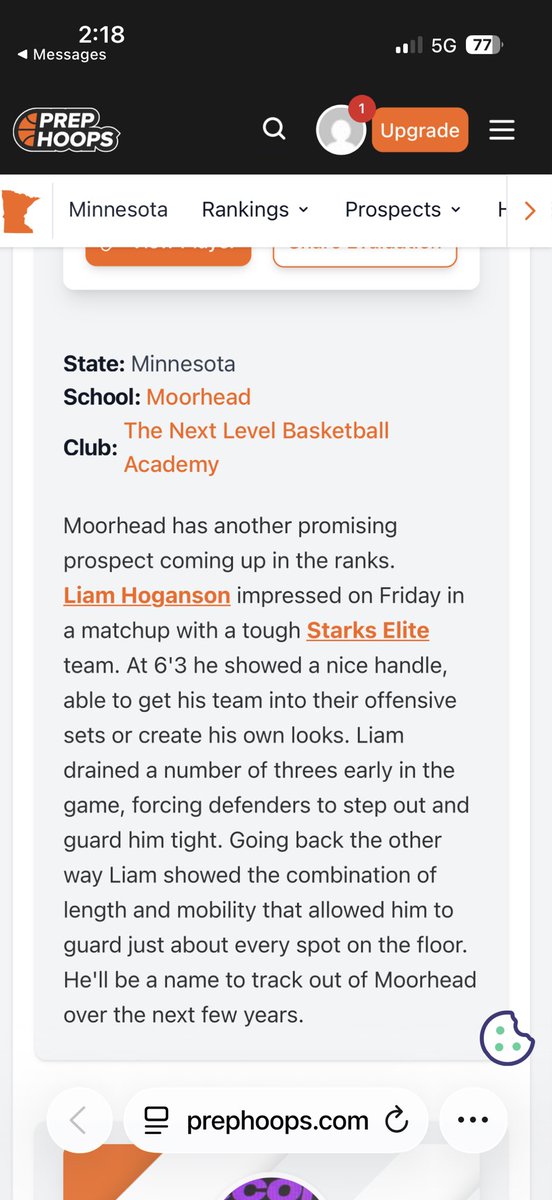 Liam Hoganson tweet media