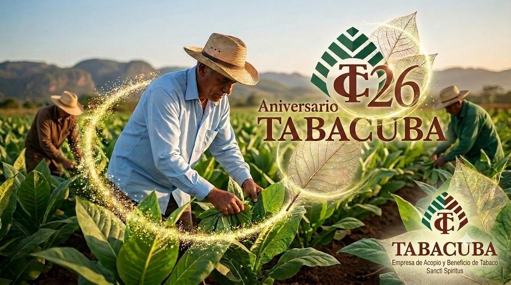 Emp_ABTSS's tweet photo. Los #tabacaleros y #trabajadores de
#SanctiSpíritusEnMarcha, saludamos el cumpleaños 26 del @GrupoTabacuba. Lo hacemos convencidos que #MiMoncadaEsLaPatria. Más #UNIDOS, #PRODUCTIVOS Y #EFICIENTES.
#TabacoEspirituano
#ABTSSsiempreEn26
#TabacalerosEn26 https://t.co/4ged8ZMxOg