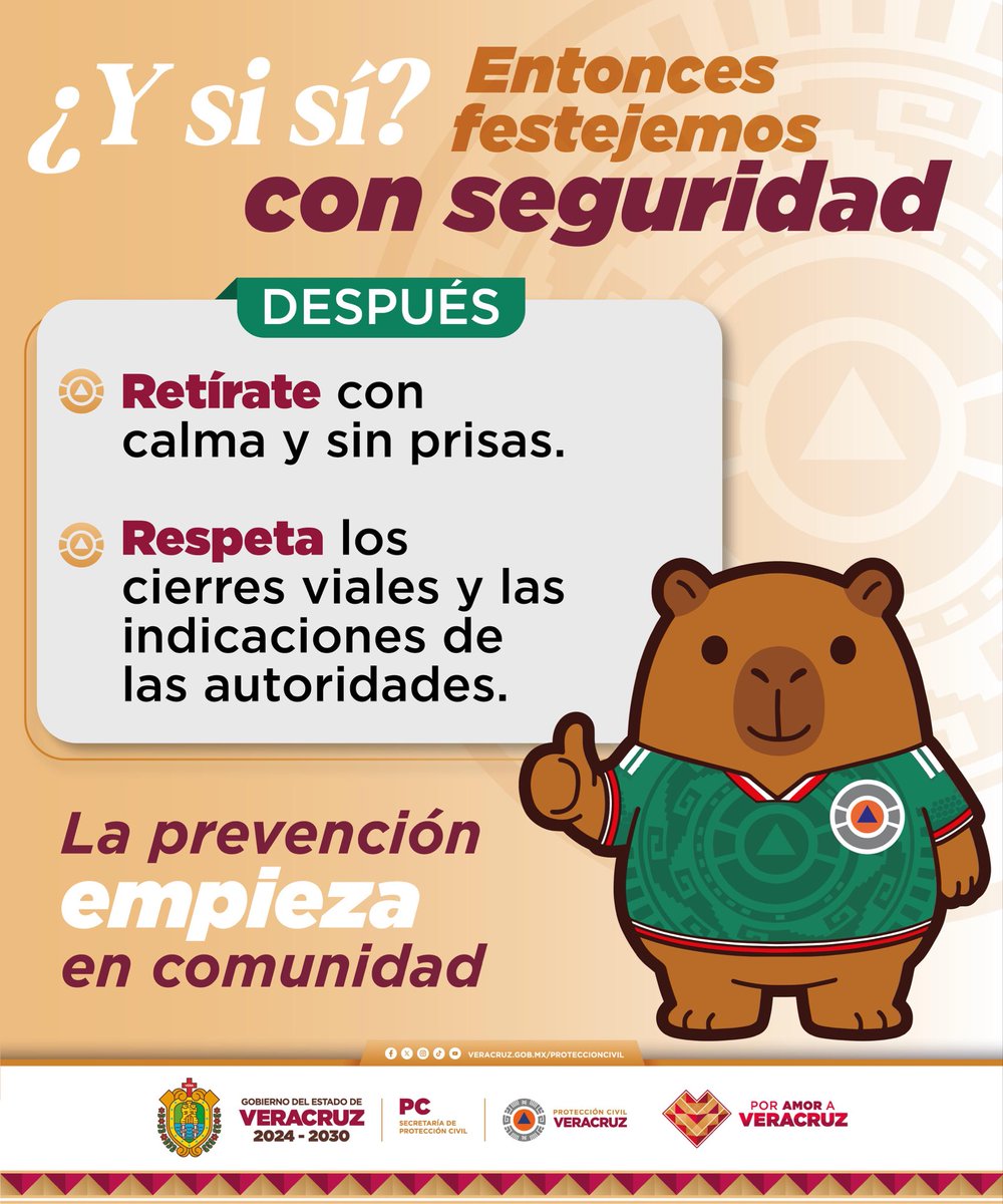 PCEstatalVer's tweet photo. 🇲🇽⚽ Te compartimos algunas recomendaciones para que disfrutes la transmisión del partido de la Selección Mexicana de forma segura.

Conoce qué hacer antes, durante y después del encuentro para vivir esta experiencia con responsabilidad. https://t.co/Itcq4JdJfA