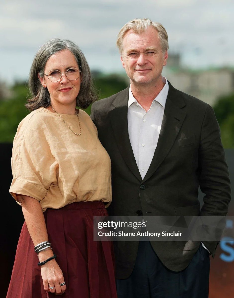 NolanAnalyst's tweet photo. Sir Christopher Nolan and Dame Emma Thomas at ‘THE ODYSSEY’ Photocall in London https://t.co/wVOL5bZISi
