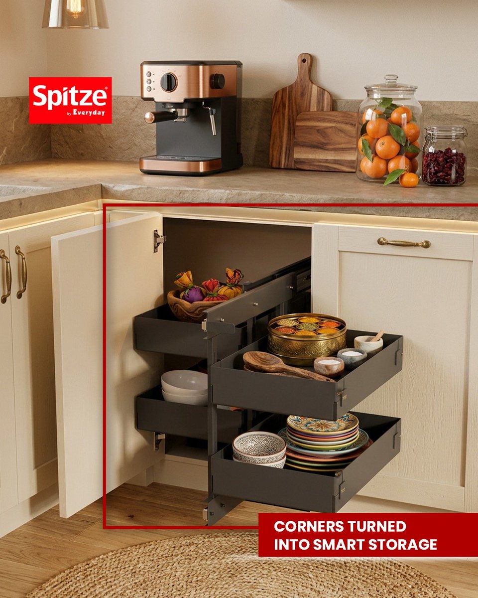 SpitzeEveryday's tweet photo. Your kitchen has more storage than you realize. It just needs a Spitze touch.
Blind Corners from Spitze By Everyday
#spitzebyeveryday #modularkitchenaccessories #kitcheninteriors #kitchenstorageaccessories #kitchenaccessories https://t.co/I3Gr1WrHWI