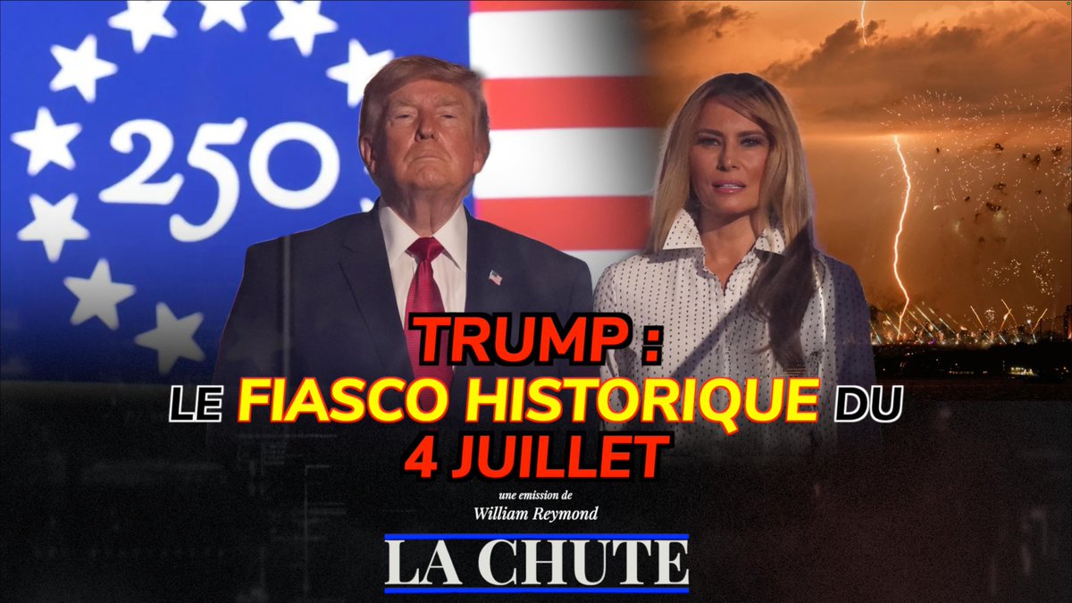 WilliamReymond's tweet photo. 🇺🇸 Évacuations, canicule, tempête, sièges vides, pollution atmosphérique record, manifestation des supremacistes blancs…. 

Trump : le fiasco HISTORIQUE du 4 juillet !

EN DIRECT 👇 https://t.co/5idegbeoQ0
