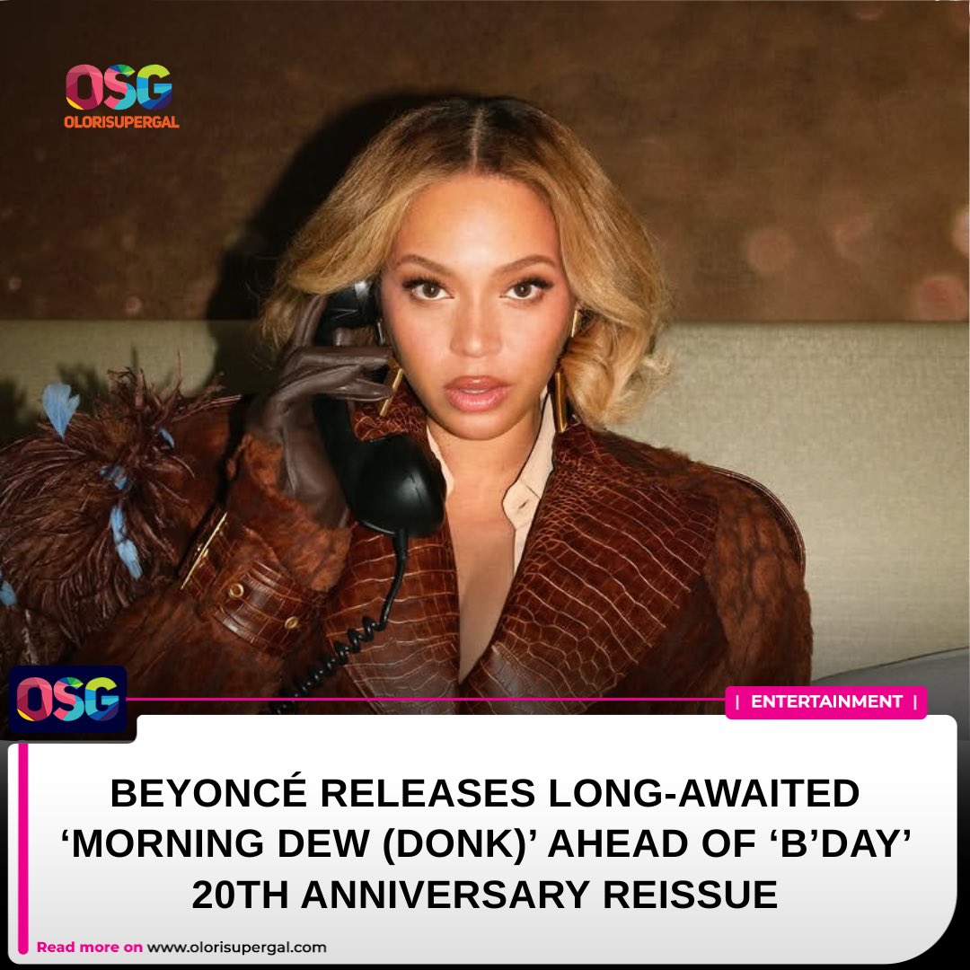 OloriSupergal's tweet photo. Singer Beyoncé, dropped the track on streaming platforms early Saturday. The release starts a 60-day countdown to the reissue of “B’Day” on September 4, which also marks Beyoncé’s birthday.

Parkwood Entertainment also released a lyric video directed by Cliff Watts. The video uses archived footage. Beyoncé wrote the song with Pharrell Williams, The-Dream and Darius Dixon. She also co-produced it with Williams.

Fans have waited years for an official release. Beyoncé reportedly recorded the song in 2013. A short snippet leaked in 2021 before the full version appeared online two years later.

Beyoncé first released “B’Day” on September 4, 2006. The album debuted at No. 1 on the Billboard 200 after selling more than 541,000 units in its first week. It produced hit singles including “Déjà Vu,” “Ring the Alarm,” and “Irreplaceable.”

Source: @Beyonce 

Read more on https://t.co/auz6ouLGql

#OloriSuperGal #OSGMedia