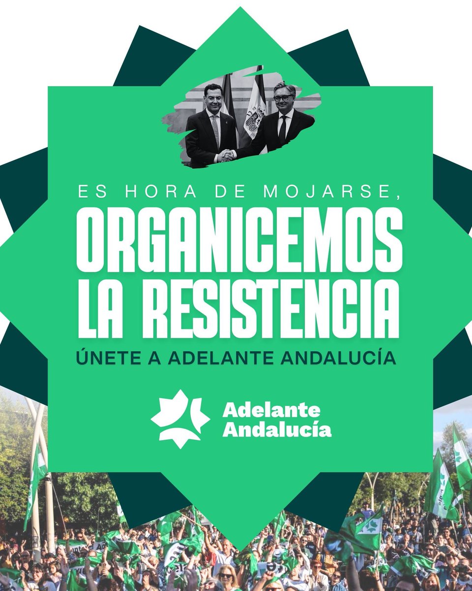 Alejandroarriat's tweet photo. Me parece perfecta la campaña de @AdelanteAND en la que se utiliza  "Resistencia" aunque yo añadiría también "Desobediencia" Desobedecer el orden establecido por quienes se empeñan en amargarnos la vida. Resistir y desobedecer es clave para construir una Andalucía libre. https://t.co/LtK2o0ogHw