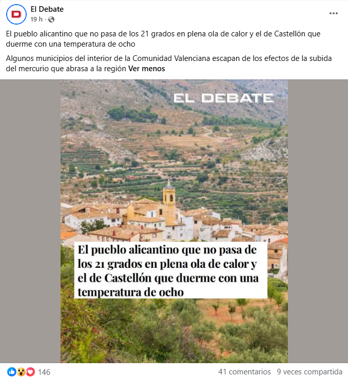 avamet's tweet photo. Agafen dades d'AVAMET sense citar, fan passar estacions de muntanya per dades de pobles i diuen que ahir teníem onada de calor (fals).

Senyors, la màxima de 21 ºC és del Cim d'Aitana (1500 m). Eixos valors els experimenten les cabres de la serra, no la gent de Confrides (30 ºC). https://t.co/oIRtPY7sfu