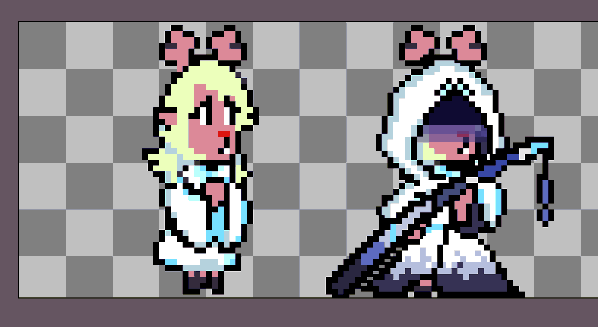 wiizard_chrono's tweet photo. i'm so bored so i draw a pinky nursefather noelle sprite for no reason🔥 #limbuscompany #deltarune #noelle https://t.co/ePqA8vnXH9