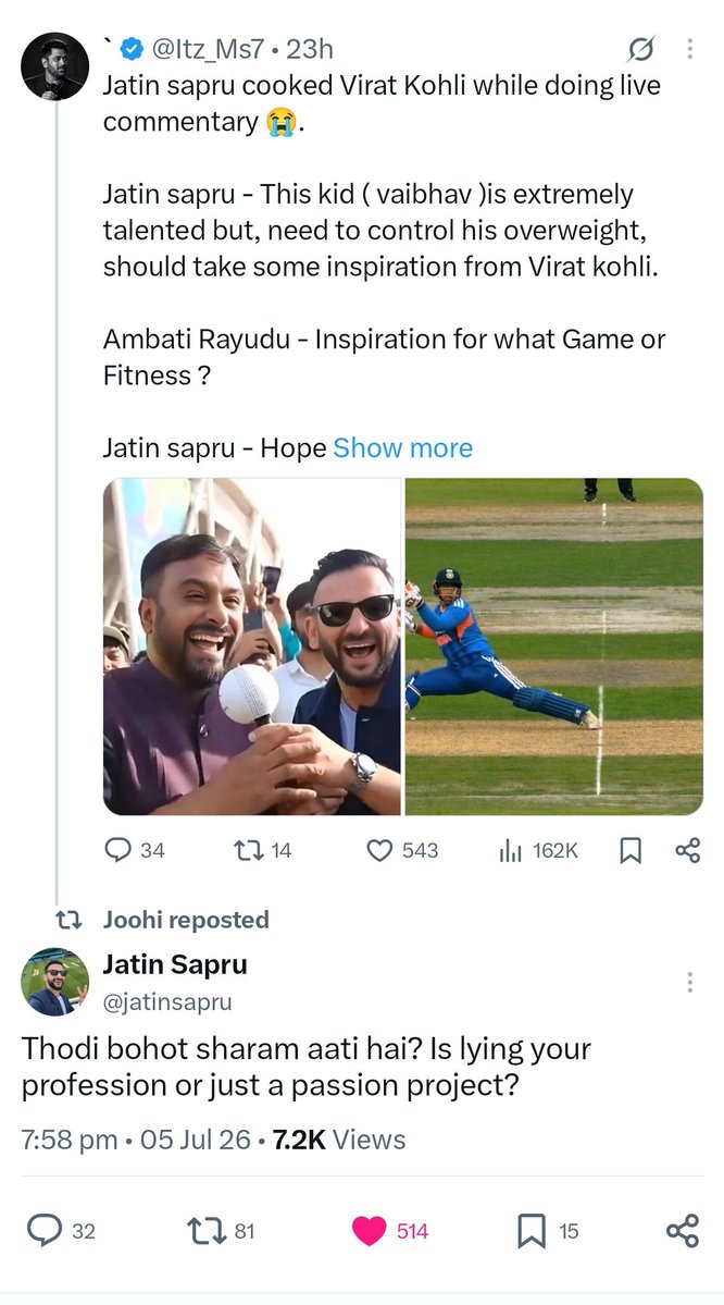 wrist_class's tweet photo. Jatin Sapru cooked dhobi fan 😭 https://t.co/dzqV5E57F9