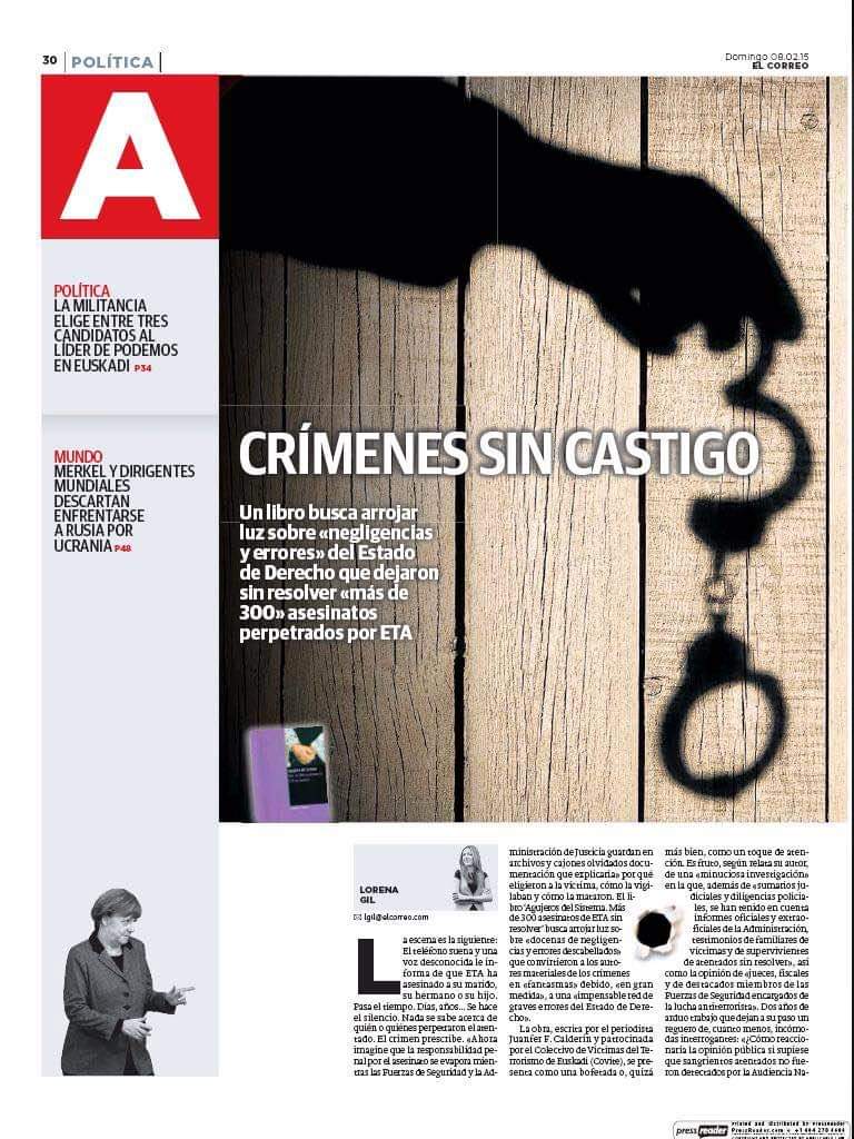 ConsuorF's tweet photo. 3. Este crimen también está #Impune, muy probablemente porque el juzgado n 5 de Bilbao se quedó su causa judicial la friolera de 8 años, metida en un cajón, cometiendo la gravísima negligencia de no haberlo mandado a la Audiencia Nacional como estaba obligado.
@PoderJudicialEs https://t.co/U9Rpbrr7Qj