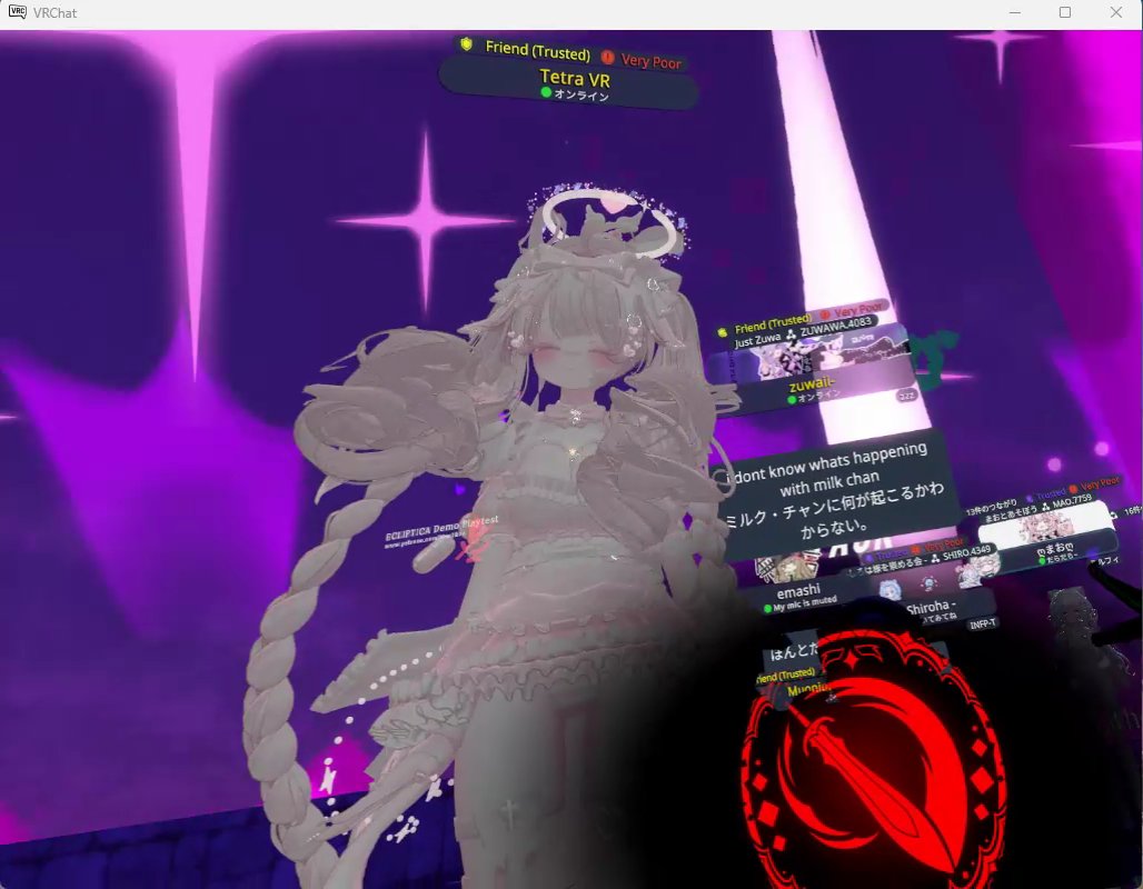Milk_vrchat's tweet photo. ⛱今日のお休みMMO☀
Ecliptica - Demo Playtest
今日は、MMOのようなワールドで戦いました！
昔にMMOやっていた時期があったので、
それがVRで出来て、すごく楽しかったです

#🐏💤 #VRCお休みウォーキング
#Good_night_walking   #⛱
#VRで夏旅行 https://t.co/MulAWO8Twt