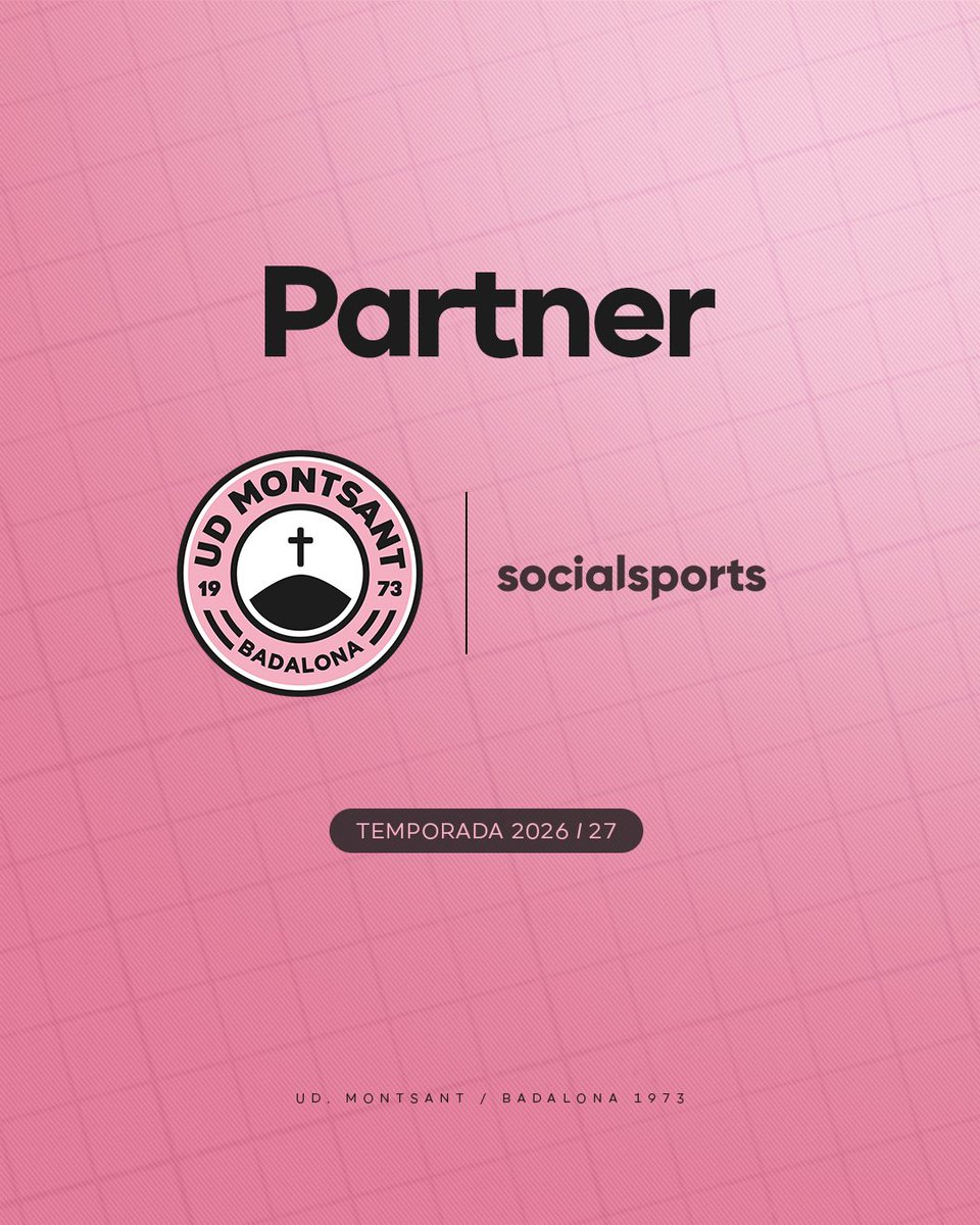 udmontsant's tweet photo. PARTNER.
Nuestro club y @SocialSportsMk renuevan su compromiso, por lo que seguiremos disfrutando por séptima temporada de sus espectaculares diseños en nuestras redes sociales.
Orgullosos de ser parte de la familia Social Sports.
#TodoAlRosa #Marketing #Media #futcat https://t.co/zMcHz5LqqM