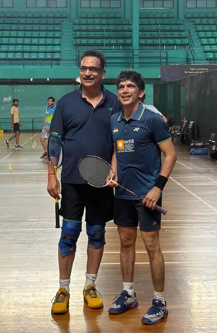 RajivPratapRudy's tweet photo. A memorable game with Indian coach Joy T. Antony at the Regional Sports Centre. 
Wishing everyone a Happy World Badminton Day! 🏸
#Badminton #FitIndia #BadmintonDay 
#WorldBadmintonDay #Sports #Fitness #IndiaSports 

@BAI_Media @IndiaSports https://t.co/nfAqgaj1se