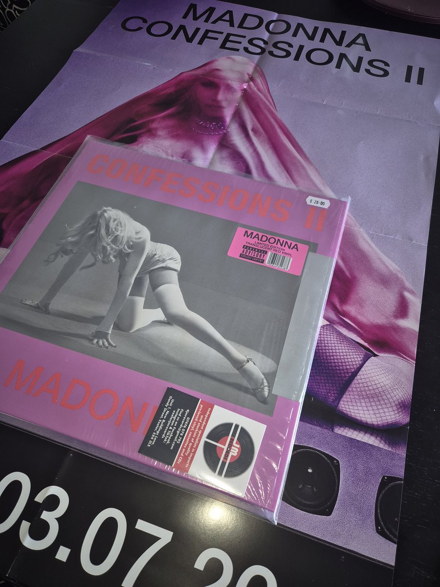 finalboy94's tweet photo. JM Records In Exeter Came Through! Folded &amp; Sent a huge poster for me aswell as the Translucent Red Vinyl for #Confessions2 #Madonna @Madonna #ConfessionsII https://t.co/Vt3TH3cTL0