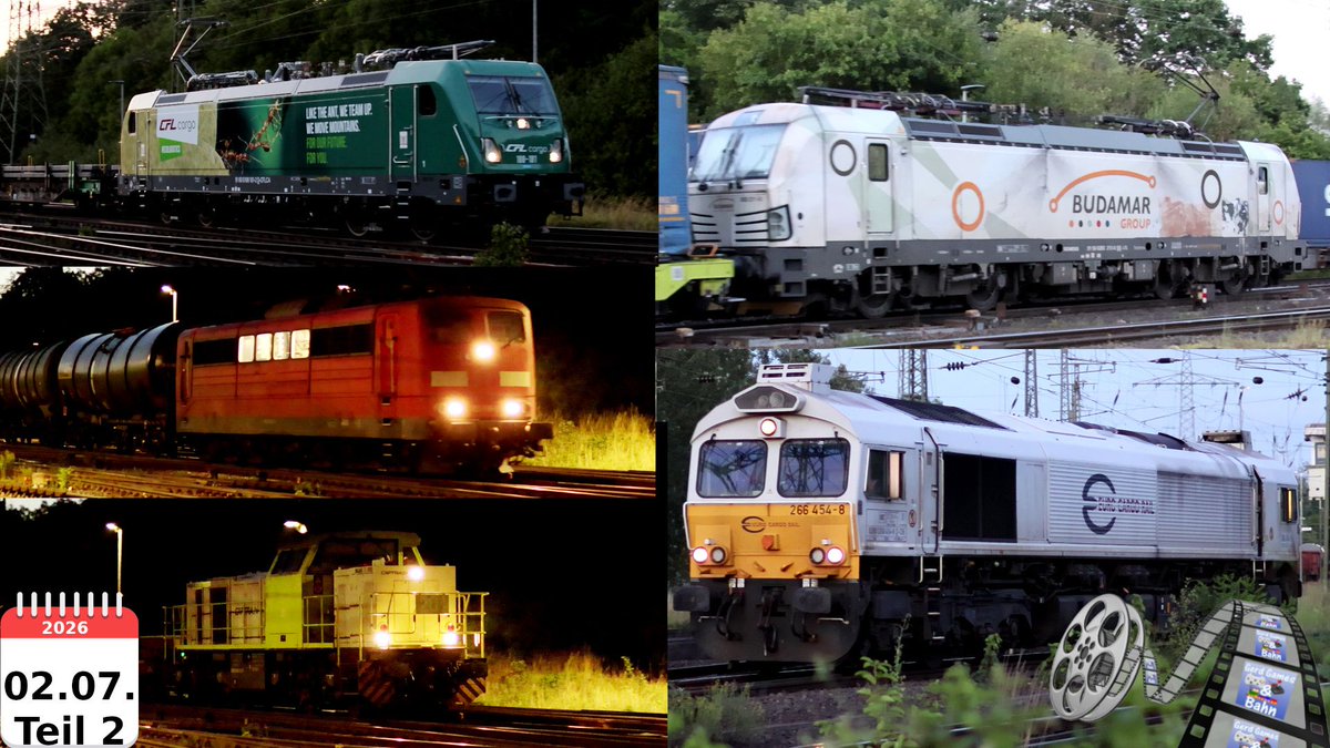Gerd_N_Bahner's tweet photo. Teil 2 - 02.07.2026 Köln Gremberg
alle Zugsichtungen
u.a.
CFL ECR Captrain Henkelzug uvm
#BR188 #Class77 #BR193 #BR151
Link zum Video -> https://t.co/jb7Dr41sD6
#trainspotting #zuggucken #eisenbahn #bahn #train #freighttrain #cargo #güterzug https://t.co/2UB9FA5TEW